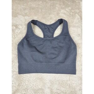 Members Mark Seamless Racerback Sports Bra Gray Size Medium Athletic Fitness